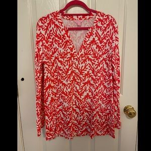 Lilly Pulitzer Odette Tunic in Island Coral Treasure Size M